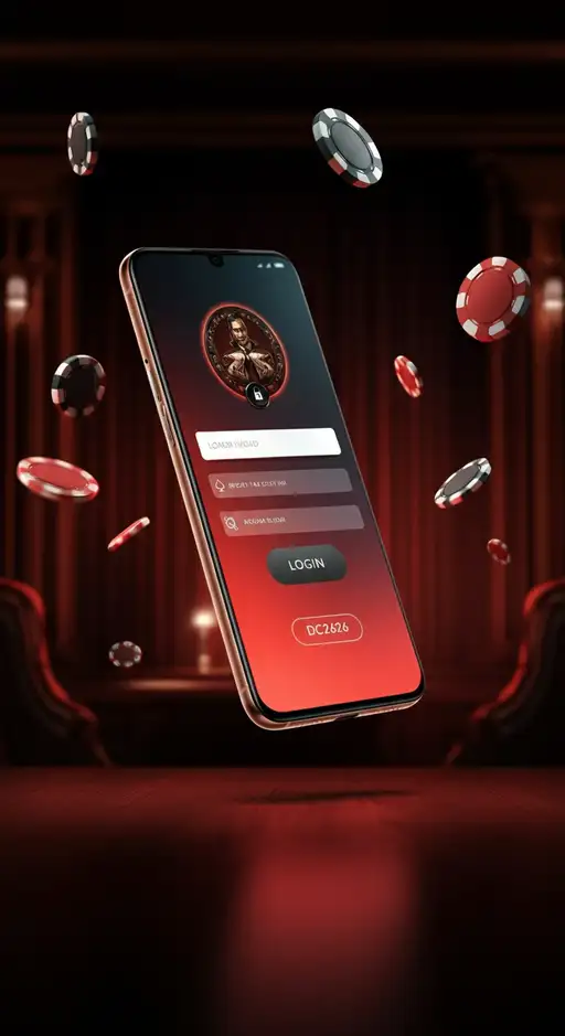 Interface de connexion sécurisée de FatBoss Casino sur un appareil mobile affichant les champs d'e-mail et mot de passe, avec un bouton de connexion